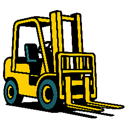 forklift stylized as comic
