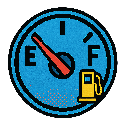 fuel-gauge stylized as comic