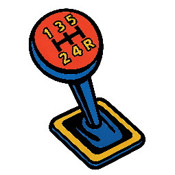 gear-stick stylized as comic