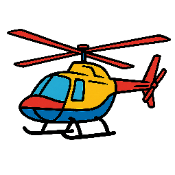 helicopter stylized as comic