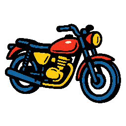 motorcycle stylized as comic