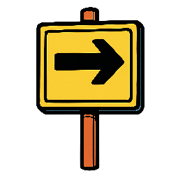 road-sign stylized as comic