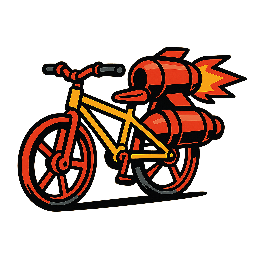 rocket-bike stylized as comic
