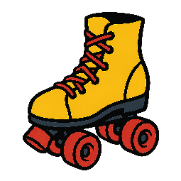 roller-skate stylized as comic