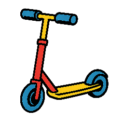 scooter stylized as comic