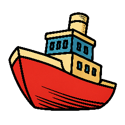 ship stylized as comic