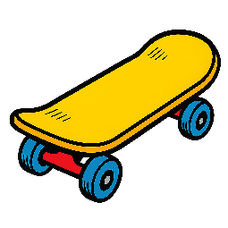 skateboard stylized as comic