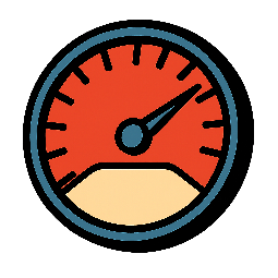 speedometer stylized as comic