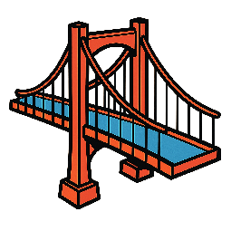 suspension-bridge stylized as comic