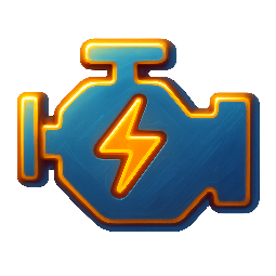 car-engine-outline stylized as digital