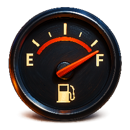 fuel-gauge stylized as digital