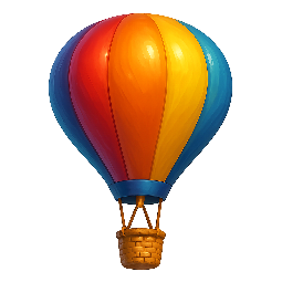hot-air-balloon stylized as digital