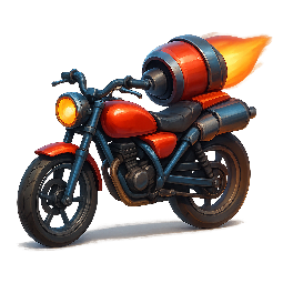rocket-bike stylized as digital