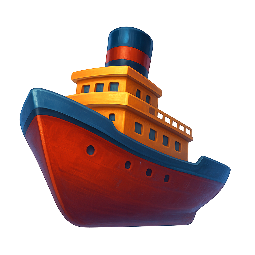 ship stylized as digital