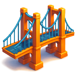 suspension-bridge stylized as digital