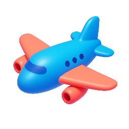 airplane stylized as shiny