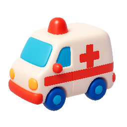 ambulance stylized as shiny