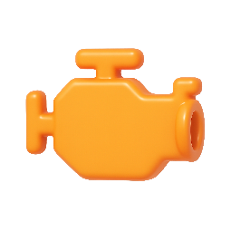 car-engine-outline stylized as shiny