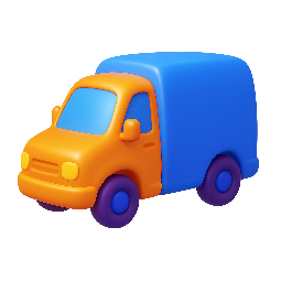 delivery-van stylized as shiny