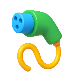 electric-car-plug stylized as shiny