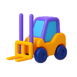 forklift stylized as shiny