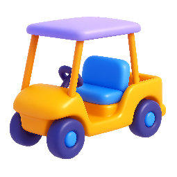 golf-cart stylized as shiny