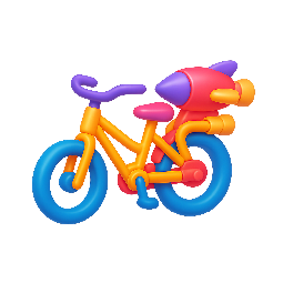 rocket-bike stylized as shiny