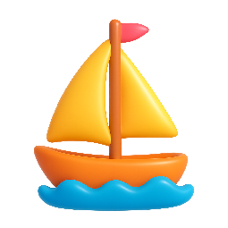 sailboat stylized as shiny