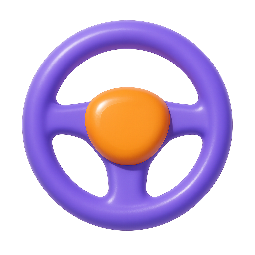 steering-wheel stylized as shiny