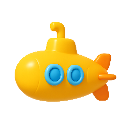 submarine stylized as shiny