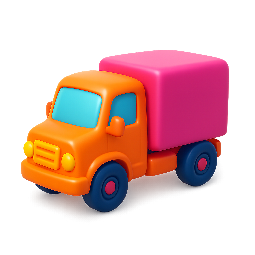 truck stylized as shiny